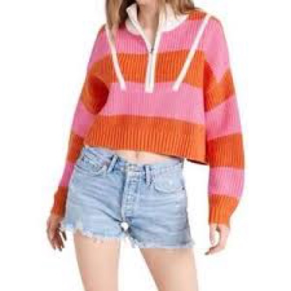 Staud Striped Mock Neck Sweater - Orange Knitwear XS
Colorful Striped - Picture 3 of 10